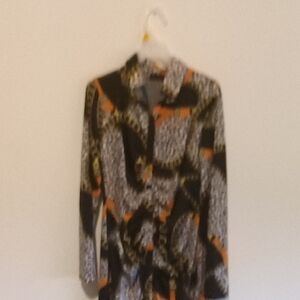 Black and Orange Patterned Shirt